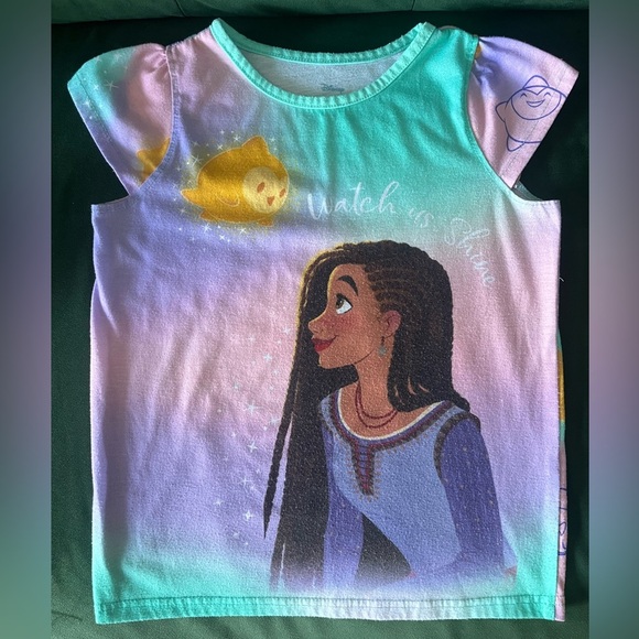 Disneys WISH Colorful Character Print Pajama Set - Picture 4 of 5